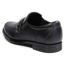 Kids Loafers Slip-On Dress Shoes With Buckle Detail, Soft Lined Comfort & Support For School Uniforms, Weddings And Special Occasions, ClassicPicks Style - 黑色 - 查看 4