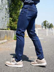 Ross Kempt Jeans slim fit da uomo, colore blu uniforme per il lavoro di base marito