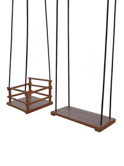 Kit Legal Balanço de Madeira Infantil Suspenso Com Corda Quintal