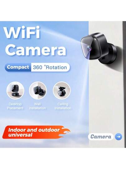 Small Wireless WiFi Camera Hidden Spy Security Cameras,Mini Nanny Cam Slimme Home, Pet Dog Baby Indoor Outdoor 1080P Remote Portable, Phone APP Room view 2