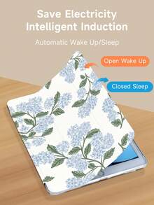 Blue Embroidered Ball Pattern Tablet Protective Case, Compatible With IPad 9.7/10.2/10.5/10.9/12.9/Pro 11, 10th Generation, Compatible With Samsung Galaxy Tab S6 Lite 10.4-Inch, Compatible With Kindle Paperwhite 12th Gen 2024, Kindle (11th Generation) 2022 Version, Kobo Clara Color, Soft Fall Protection, Smart Stand/Automatic Wake-Up/Sleep