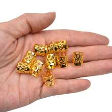 60-Piece Dreadlock Bead Set, Including Metallic Gold Braiding Rings, Headbands And Claw Clips. Suitable For Occasions Like Parties And Vacations – Also Perfect As A Gift For Friends.