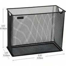 Almacenamiento Vertical de Archivos Mind Reader, Organizador de Escritorio, Archivos Colgantes, Oficina, Malla Metálica, 12.25 L x 5.5 x 10 H, Negro - Moderno - Ver 3