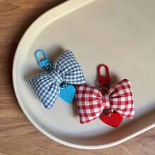 1Pc Love Candy Color Plaid Bowknot Bag Package Pendant Sweet Lovely Key Buckle Hanging Decoration Graduation Gift - 粉色 - 查看 10