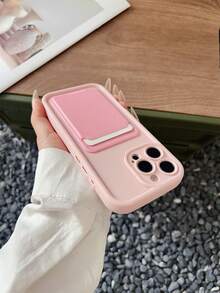 1 pieza Funda de teléfono de unicolor con acabado mate de dopamina, diseño simple y limpio, compatible con iPhone 16 Pro Max, versión internacional, no la versión nacional - Rosa - Ver 7