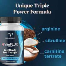 Promescent VitaFLUX Nitric Oxide Supplement, L Arginine L Quality Citrulline Supplements For Men, Supports Healthy Blood Flow, Nitric Oxide Booster Arginine Supplement, 180 Capsules - Flavor NameA - 查看 3