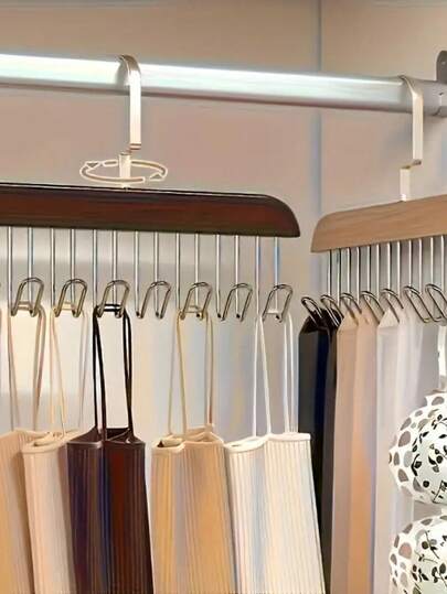Cabide De Madeira Ondulado Multifuncional De Pendurar Roupas e Utensílios Com 8 Ganchos