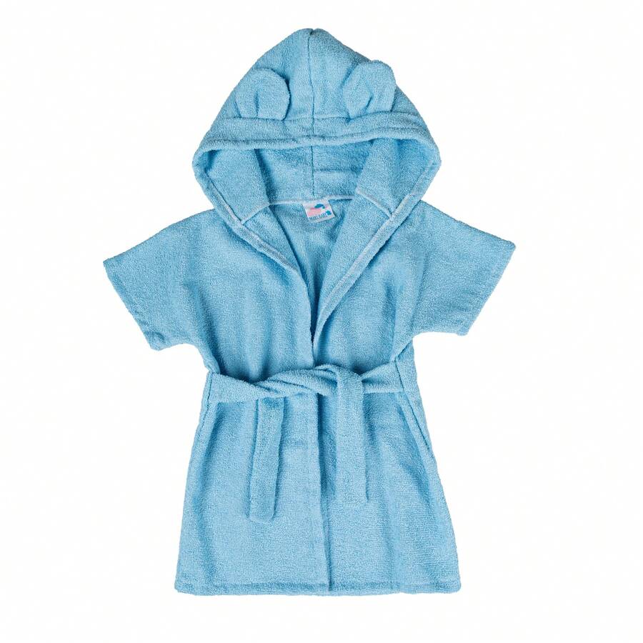 Hooded Baby Bathrobe For Babies 1 To 12 Months - 藍色 - 查看 1