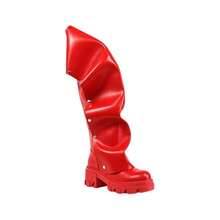 Women Mid Calf Slouchy Boot Fashion Detachable Shoes - 紅色 - 查看 11