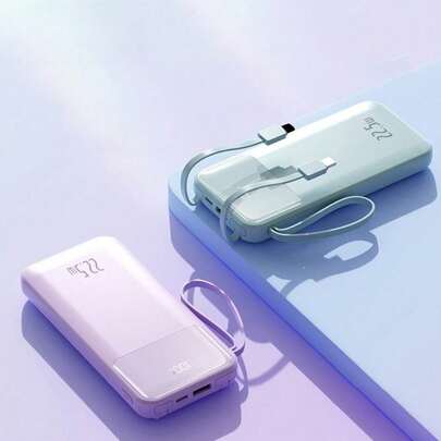 Cargador Portátil PD20W Carga Rápida Tipo C con Cable Batería Externa 10000 20000 30000 mAh Power Bank para Teléfonos y Dispositivos Electrónicos