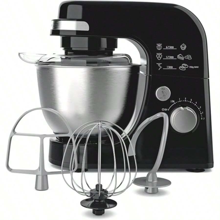 Batidora pedestal Hamilton Beach 63390 siete velocidades negra incluye tres accesorios batir profesional cocina repostería hogar - Tipo de Enchufe A USA (110-127V) - Ver 1