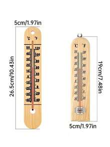 A Log Thermometer, High Precision, Battery-Free, Simple And Convenient, Suitable For Office, Classroom, Living Room, Bedroom, Farm Shed, Wall-Mounted Thermometer