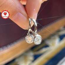1 Pair Moissanite Earrings 6.5mm Round Moissanite Earrings Style Earrings Fashion Earrings Jewelry Birthday Gift G, Moissanite 6.5mm * 2 Pcs, Total Carat 1.0 Carat * 2 Pcs - 耳環 - 查看 8