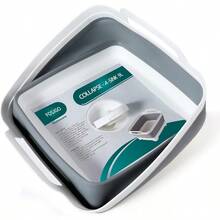 Dish Basin Collapsible With Drain Plug Carry Handles For 9 L Capacity, Collapsible Sink Tub, Dish Wash Basin, Portable Dish Tub, Foldable Dishpan For Camping Dish Washing Tub And RV Sink - 灰色的 - 查看 2