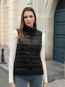 ZIAI ZIAI Women Stand Collar Lightweight Short Down Vest In Multicolor Casual Outdoor Autumn Winter Vest For Women