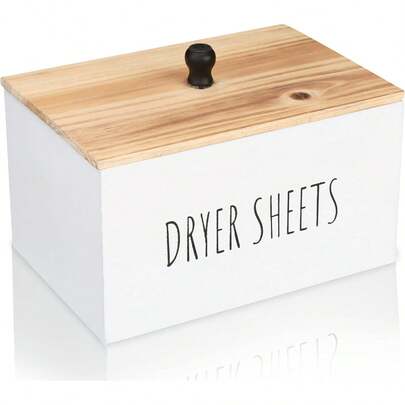 Soporte de sábanas para secadora de ropa – Dispensador de hojas suavizante para decoración de granja, almacenamiento de organización que ahorra espacio, contenedor de caja de madera, organizador
