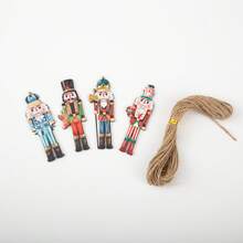 Enfeite Clássico de Quebra-Nozes, Decoração de Árvore de Natal Rústica em Madeira 2D, Adequado para Sala de Estar, Quarto, Uso em Vários Cômodos, Decoração de Natal