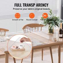 Plastic Table Cover, 42 X 60 Inch 2.0 Mm Thick Clear Table Protector, Rectangle PVC Desk Mat, Waterproof & Easy Cleaning Desk Pad Tablecloth, For Office Dresser Dining Room Table Night Stand - 白色 - 查看 5