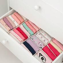 Kit Of 10 Drawer And Closet Organizers, Size S, For Organizing Baby Clothes, Underwear, Jewelry, And Socks - trắng - Xem 3