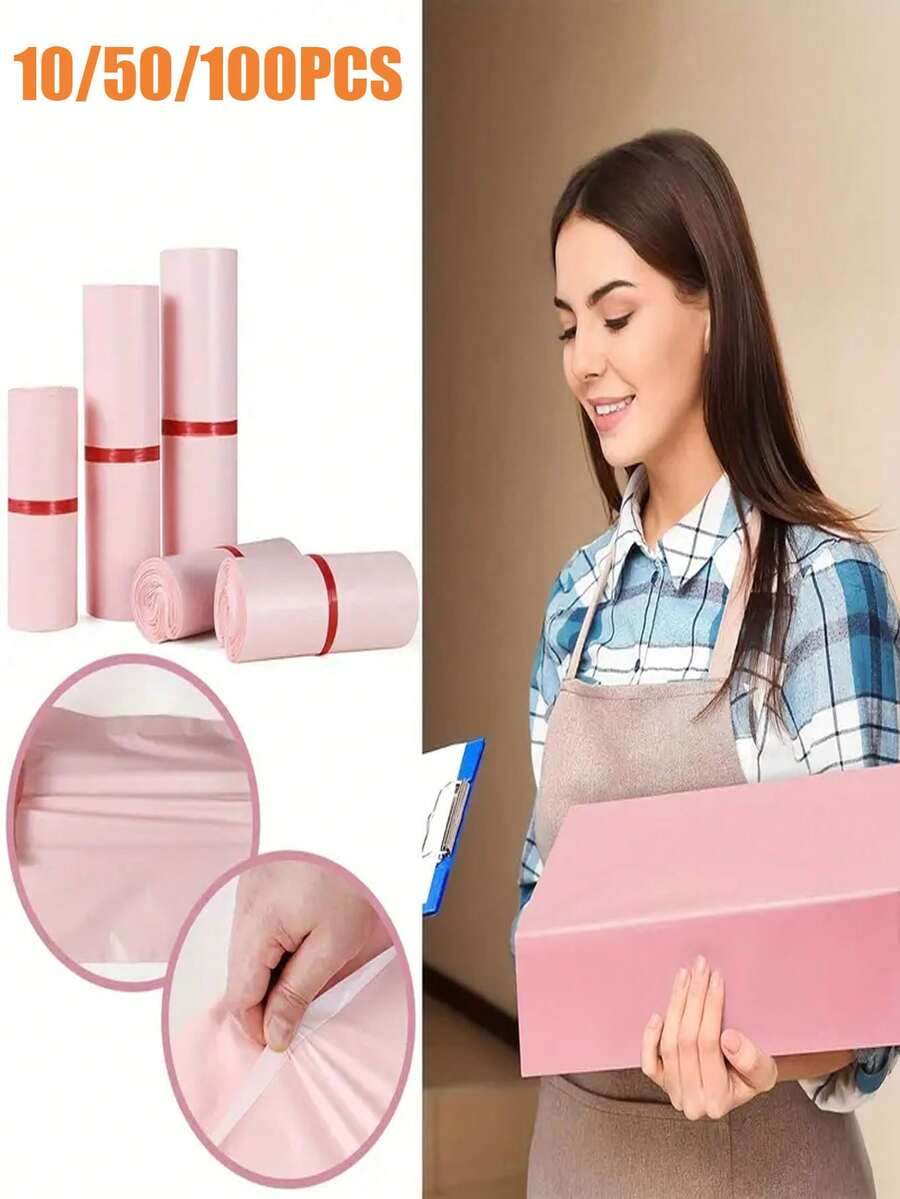 100 Pcs/50 Pcs/10 Pcs Thick Waterproof Solid Color Packaging Bag, Simple Multifunctional Bag, Suitable For Office, Shipping And Mailing,Birthday Gifts For Men,Valentine Box,Men Gift Box,Gift For Man,Gift Bags Bulk,Pink Gift Bag,Valentine's Day,Valentines Gifts, For Mother's Day , Bridesmaid Gifts , Graduation Gifts , Birthday Gifts , Wedding Gifts, Flower Packaging,Flower Supplies,Decor Paper,Birthday,Bride,Wedding