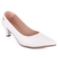 Women's Pumps Low Heel Patent Leather Pointed Toe Comfortable Soft Casual - trắng - Xem 4
