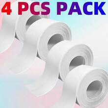 1 set de 4 rollos de cinta autoadhesiva sellante, duradera y fácil de usar, adecuada para baño y cocina, sin herramientas necesarias, se rasga y se pega al instante