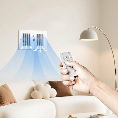 4-Inch Room To Room Fan, 2-In-1 300 CFM Through Wall Fan With Remote Control & Temperature Control, 10-Speed Ventilation Quiet Vent For Kitchen, Living & Laundry Room, Workshop