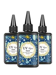 100ml/200ml/300ml/400ml/500ml UV 树脂，透明 - 快速固化，无味，低粘度和硬质类型，UV 树脂适用于 DIY 珠宝制作、铸造和涂层工艺品