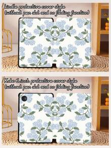 Blue Embroidered Ball Pattern Tablet Protective Case, Compatible With IPad 9.7/10.2/10.5/10.9/12.9/Pro 11, 10th Generation, Compatible With Samsung Galaxy Tab S6 Lite 10.4-Inch, Compatible With Kindle Paperwhite 12th Gen 2024, Kindle (11th Generation) 2022 Version, Kobo Clara Color, Soft Fall Protection, Smart Stand/Automatic Wake-Up/Sleep