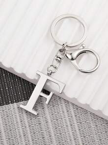 1pc Elegant Silver Letter Keychain, A-Z Alphabet Pendant, Fashionable Alloy Key Chain, Can Be Hung On Bags Or Car Keys, Perfect Accessory For Daily Use, Also A Great Gift For Couples, Friends And Family - Multicolor - View 5