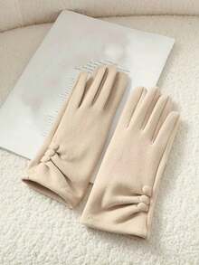 1 Pair Women's Autumn/Winter Touchscreen Thermal Lined Gloves, Fashion Outdoor Sports Cycling Driving Gloves