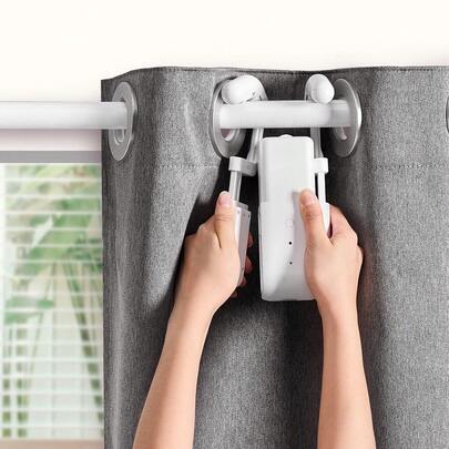 Automatic Curtain Opener, 2 Pack, APP And Remote Control, Hub Included, Electric Smart Curtain Opener Compatible With Alexa And Goog Le Home, Timed Opening And Closing, For Roman Rods, U/I Rails