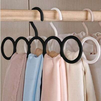 1/5 peças, cabide para cachecóis com 5 furos - gravata de plástico multiuso, cabide para cachecóis, cabide para guarda-roupa que economiza espaço,