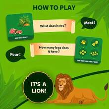 What! Animal World Trivia Card Game, Educational, Knowledge & Skill Challenge, Suitable For Ages 14+, Colorful & Vivid Wild Animal Illustrations, Ultimate Animal Guessing Game For Family Gatherings & Friend Parties, Travel-Friendly Strategy Game, Game Night, Perfect Gift For Animal Lovers, Christmas Gift - Multicolor - View 9