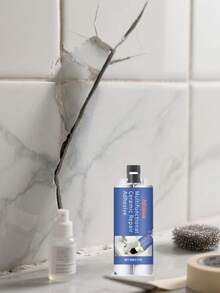 2pcs Multi-Purpose Ceramic Glue, Home Tile Care, Kitchen & Bathroom Marble Floor Grout Filler, Tile Repair Adhesive, Marble, Floor, Bathroom Sink Repair Paste, Quick Fix, No Need To Replace, Hard As Ceramic, Invisible Repair, Waterproof & Mildew-Proof, Easy To Use, Strong Adhesion, Versatile Use