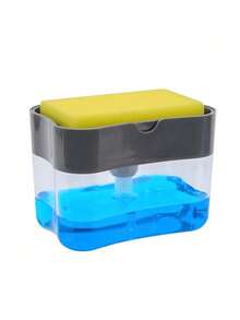 1 Pc Kitchen Dish Soap Dispenser And Sponge Holder, Dispenser Pump With Sponge C - one-size - View 1