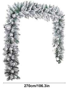 Christmas Garland,9FT Snow Flocked Christmas Garland, Snowy Artificial Christmas Garland, Winter Frosted Holiday Pine Garland White Cedar Garland,White Winter Frosted Holiday Pine Wreath, Flexible PVC Garland For Xmas Tree Stairs Fireplace Mantel, Front Door, Window Decor,Tree Christmas Tree Snow Garland Decor Home Decor Christmas Decorations Room Decor