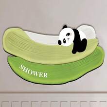 1/3件套浴室防滑吸水垫，熊猫图案硅胶垫，浴室套装，U型马桶垫，洗手盆吸水脚垫，2.5毫米厚浴室厨房装饰圣诞装饰厨房地毯 - 可愛貓熊 - 查看 8