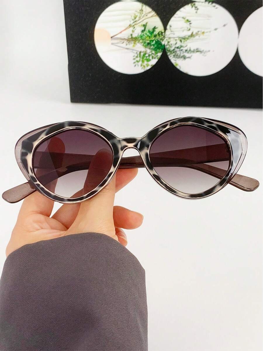 1 pieza Gafas de moda poligonales para mujer, gafas casuales versátiles y minimalistas para uso diario