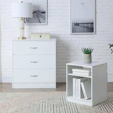 Mainstays Open Shelf Nightstand, White