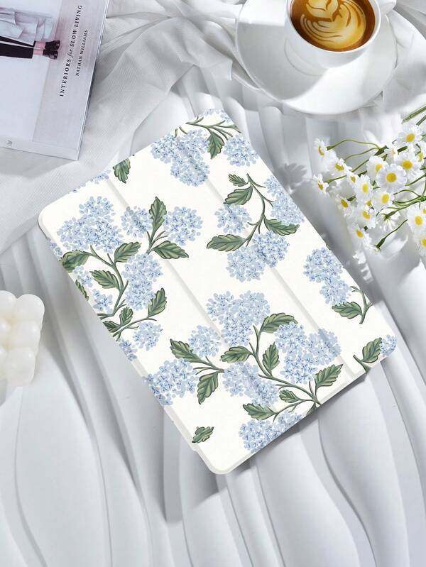 Capa protetora para tablet com padrão de bolas bordadas azuis, compatível com iPad 9.7/10.2/10.5/10.9/12.9/Pro 11, 10ª geração, compatível com Samsung Galaxy Tab S6 Lite de 10,4 polegadas, compatível com Kindle Paperwhite 12ª geração (2024), Kindle (11ª geração) versão 2022, cor Kobo Clara, proteção contra quedas suaves, suporte inteligente/despertar/repousar automático