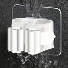 6 piezas Soporte de escoba y gancho montado en la pared, adecuado para el drenaje de la fregona y el almacenamiento de escobas. El estante colgante de la fregona es muy adecuado para organizar las herramientas de limpieza en baños, cocinas, jardines y para almacenamiento (6/4/3/2/1 piezas). Los colores están disponibles al azar para su selección