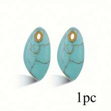 Natural Crystal Titanium Steel Oval Eye Shaped Pendant, DIY Jewelry Necklace Accessory