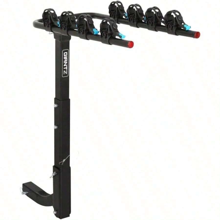 4 Bike Carrier Rack Tow Bar Bikes Boot Rear Racks Car Hitch Trunk Bicycle Carriers Automotive Sports Transporting Road Bicycles Caravan Organizers And Storage Foldable Lock Black - 黑色 - 查看 1