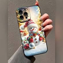 Una funda de teléfono moderna y creativa con un tema de muñeco de nieve navideño - diseño a prueba de golpes y resistente a caídas, resistente a la suciedad y duradera, compatible con  17/17 Pro/17 Pro Max/17 Air/ 16/16 Pro/16 Pro Max/16 Plus/ 15/15 Pro Max/15 Pro/15 Plus/ 14/14 Pro/14 Plus/14 Pro Max/ 13/13 Pro/13 Pro Max/12/12 Pro/12 Pro Max/11/11 Pro/11 Pro Max/XR/X/XS/XS Max, funda antivirus y protección integral, el regalo de cumpleaños perfecto para el novio o la novia o para uno mismo. - Negro 743 - Ver 5