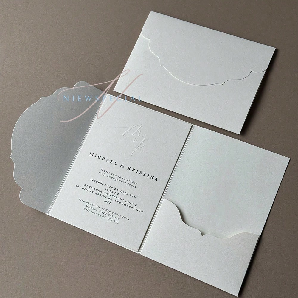 NIEWSPECIAL 10/20/25 wedding invitation cover tri-fold, engagement, birthday 15, christening, simple invitation envelopes, DIY inv...