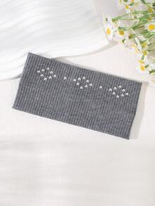 1 件宽纯色水钻菱形头带，复古街头嘻哈风格，别致简约的设计，时尚配饰，女士围巾秋季发带运动发饰女式头巾休闲吸汗带秋季发带冬季度假装女士 - 彩色 - 查看 13