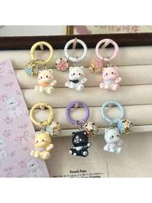 Keychain Student Backpack Cute Pendant Girl Bag Accessories - trắng - Xem 5