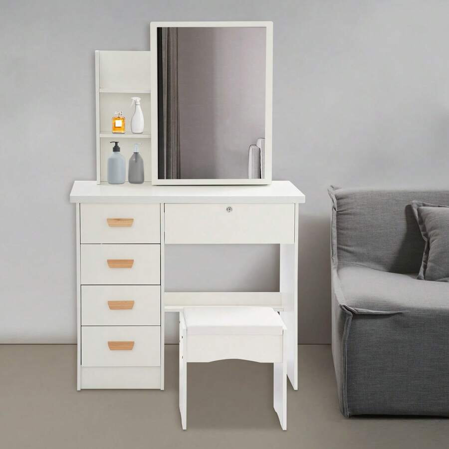 YUNRUX Vanities & Vanity Benches - White - View 1