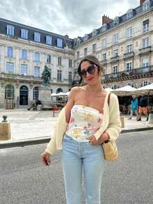 Women's Solid Color Versatile Open Front Long Sleeve Knit Cardigan Sweater, Suitable For Halloween And Christmas - Yellow - View 3